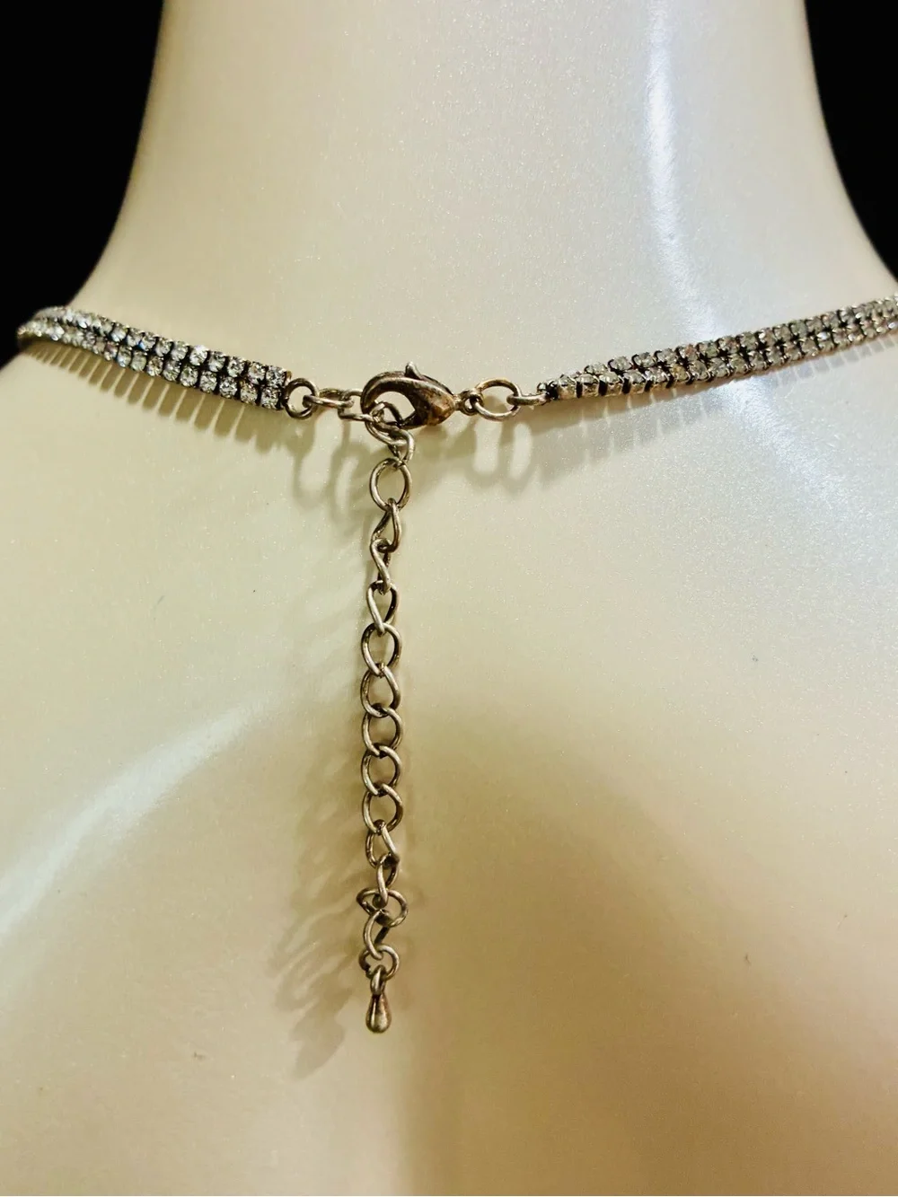Crystal Drop Y-Necklace in Silver